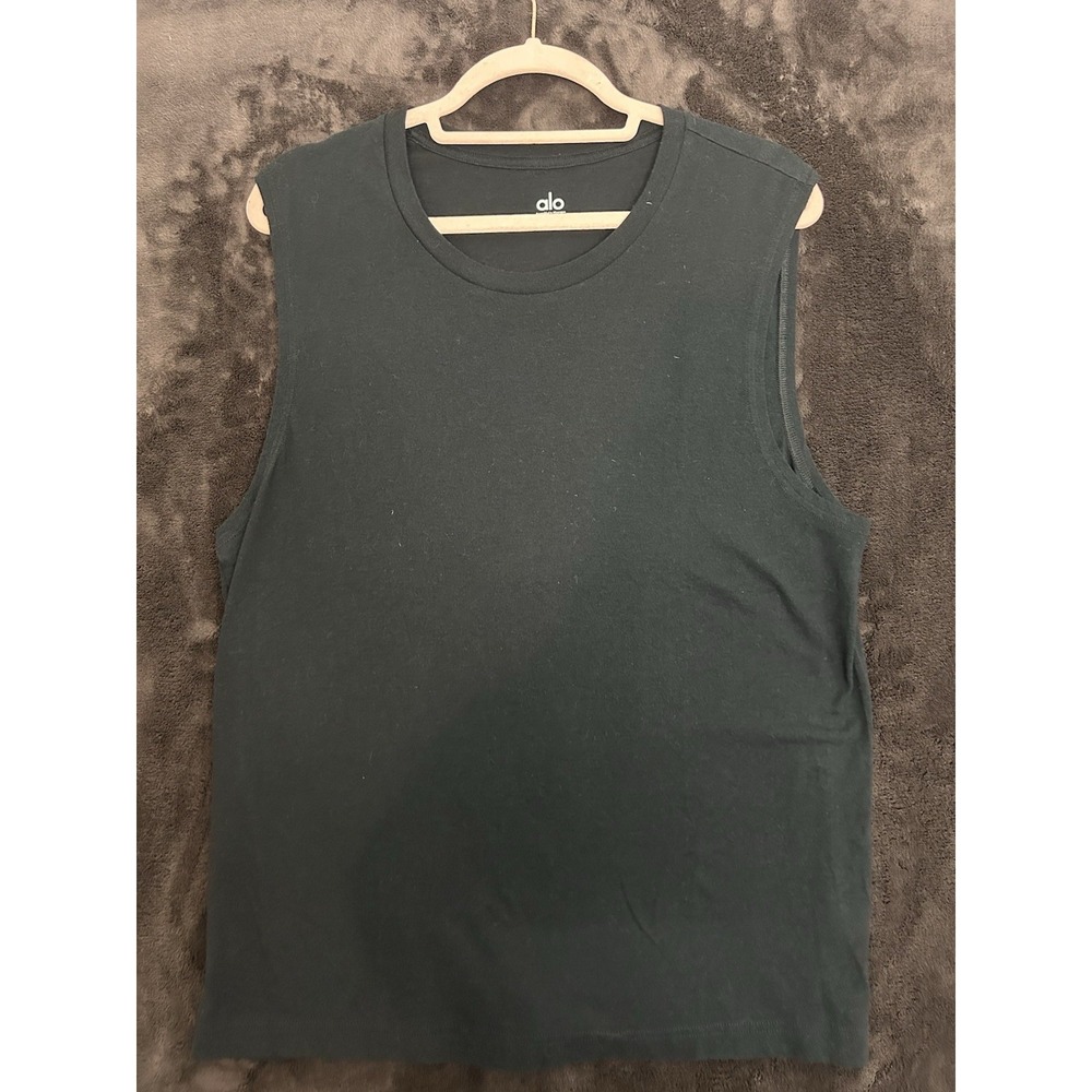 Alo Yoga Men Triumph Muscle Tank Black Size Medium Workout Gym Activewear